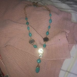 Coined Turquoise Chico’s Necklace NWT
